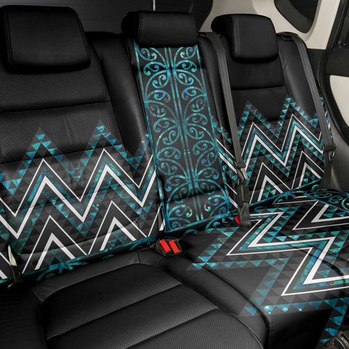 Paua Shell Aotearoa Mangopare Kowhaiwhai and Niho Taniwha Back Car Seat Cover Maori New Zealand