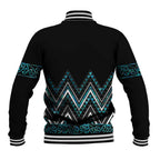 Paua Shell Aotearoa Mangopare Kowhaiwhai and Niho Taniwha Baseball Jacket Maori New Zealand