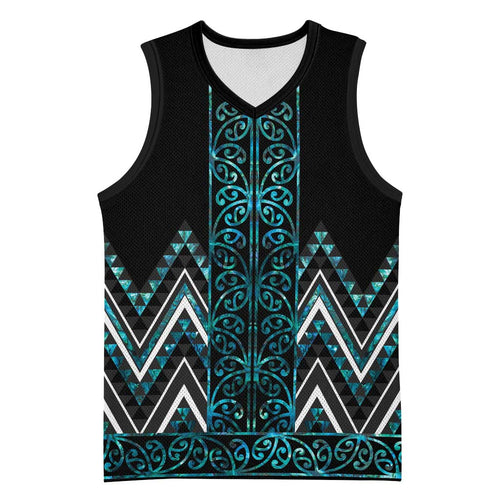 Paua Shell Aotearoa Mangopare Kowhaiwhai Niho Taniwha Basketball Jersey Maori New Zealand - Aussie Hoodie