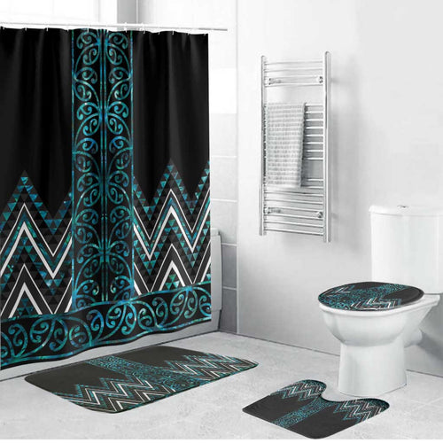 Paua Shell Aotearoa Mangopare Kowhaiwhai Niho Taniwha Bathroom Set Maori New Zealand - Aussie Hoodie