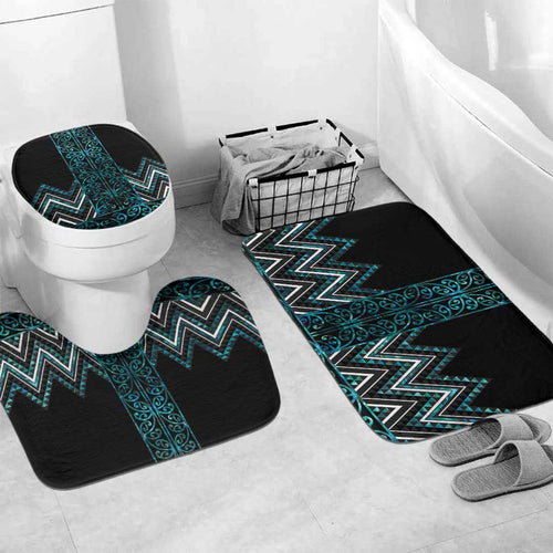 Paua Shell Aotearoa Mangopare Kowhaiwhai Niho Taniwha Bathroom Set Maori New Zealand - Aussie Hoodie