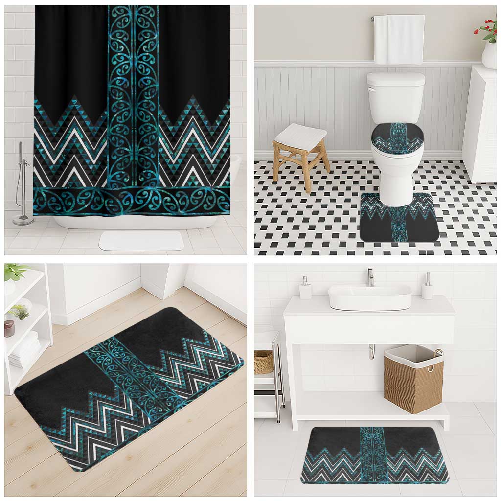 Paua Shell Aotearoa Mangopare Kowhaiwhai Niho Taniwha Bathroom Set Maori New Zealand - Aussie Hoodie
