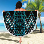 Paua Shell Aotearoa Mangopare Kowhaiwhai and Niho Taniwha Beach Blanket Maori New Zealand