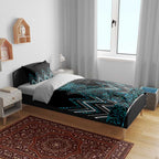 Paua Shell Aotearoa Mangopare Kowhaiwhai and Niho Taniwha Bedding Set Maori New Zealand