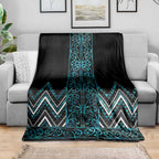 Paua Shell Aotearoa Mangopare Kowhaiwhai and Niho Taniwha Blanket Maori New Zealand