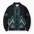 Paua Shell Aotearoa Mangopare Kowhaiwhai Niho Taniwha Bomber Puffer Jacket Maori New Zealand - Aussie Hoodie