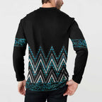 Paua Shell Aotearoa Mangopare Kowhaiwhai and Niho Taniwha Button Sweatshirt Maori New Zealand