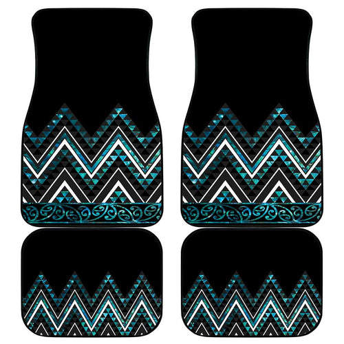 Paua Shell Aotearoa Mangopare Kowhaiwhai and Niho Taniwha Car Mats Maori New Zealand