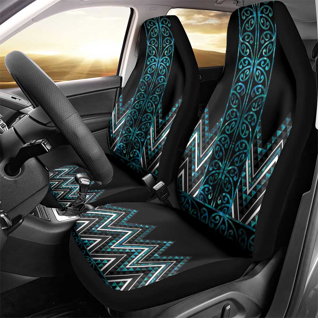 Paua Shell Aotearoa Mangopare Kowhaiwhai and Niho Taniwha Car Seat Cover Maori New Zealand