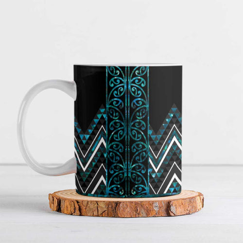 Paua Shell Aotearoa Mangopare Kowhaiwhai Niho Taniwha Ceramic Mug Maori New Zealand - Aussie Hoodie