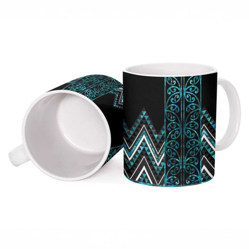 Paua Shell Aotearoa Mangopare Kowhaiwhai Niho Taniwha Ceramic Mug Maori New Zealand - Aussie Hoodie