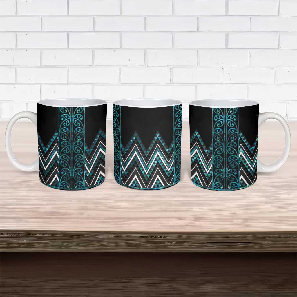 Paua Shell Aotearoa Mangopare Kowhaiwhai Niho Taniwha Ceramic Mug Maori New Zealand - Aussie Hoodie