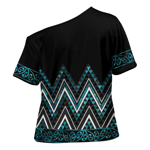 Paua Shell Aotearoa Mangopare Kowhaiwhai Niho Taniwha Cross Shoulder Shirt Maori New Zealand - Aussie Hoodie