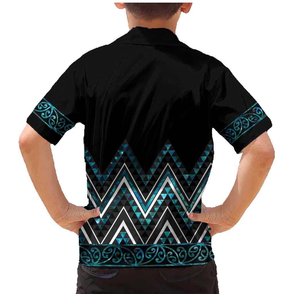 Paua Shell Aotearoa Mangopare Kowhaiwhai and Niho Taniwha Family Matching Mermaid Dress and Hawaiian Shirt Maori New Zealand