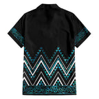 Paua Shell Aotearoa Mangopare Kowhaiwhai and Niho Taniwha Family Matching Puletasi and Hawaiian Shirt Maori New Zealand