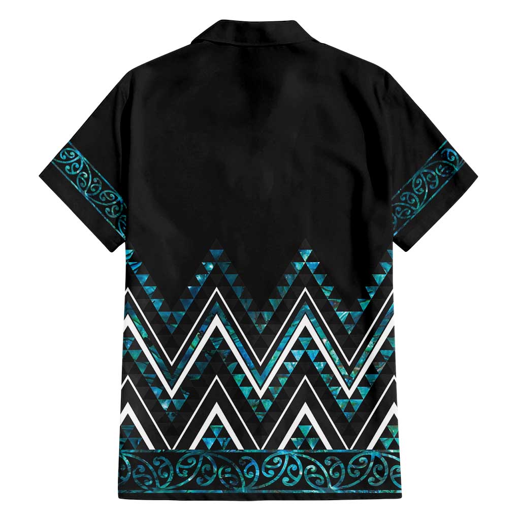 Paua Shell Aotearoa Mangopare Kowhaiwhai and Niho Taniwha Family Matching Puletasi and Hawaiian Shirt Maori New Zealand