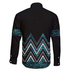 Paua Shell Aotearoa Mangopare Kowhaiwhai and Niho Taniwha Family Matching Puletasi and Hawaiian Shirt Maori New Zealand