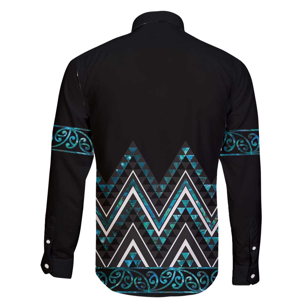 Paua Shell Aotearoa Mangopare Kowhaiwhai and Niho Taniwha Family Matching Puletasi and Hawaiian Shirt Maori New Zealand