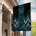 Paua Shell Aotearoa Mangopare Kowhaiwhai and Niho Taniwha Garden Flag Maori New Zealand