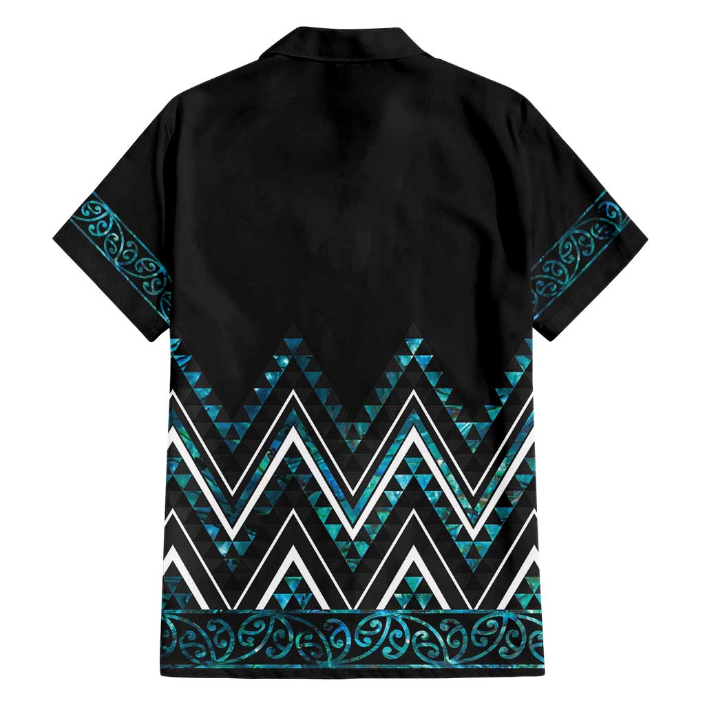 Paua Shell Aotearoa Mangopare Kowhaiwhai and Niho Taniwha Hawaiian Shirt Maori New Zealand