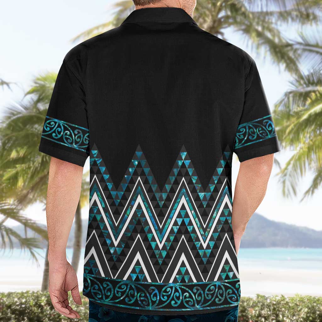 Paua Shell Aotearoa Mangopare Kowhaiwhai and Niho Taniwha Hawaiian Shirt Maori New Zealand