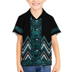 Paua Shell Aotearoa Mangopare Kowhaiwhai and Niho Taniwha Hawaiian Shirt Maori New Zealand