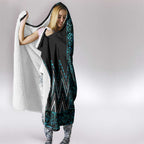 Paua Shell Aotearoa Mangopare Kowhaiwhai and Niho Taniwha Hooded Blanket Maori New Zealand