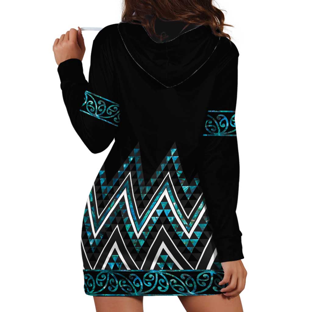 Paua Shell Aotearoa Mangopare Kowhaiwhai and Niho Taniwha Hoodie Dress Maori New Zealand