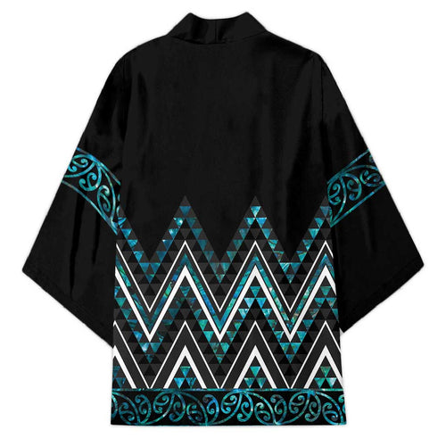 Paua Shell Aotearoa Mangopare Kowhaiwhai Niho Taniwha Kimono Maori New Zealand - Aussie Hoodie