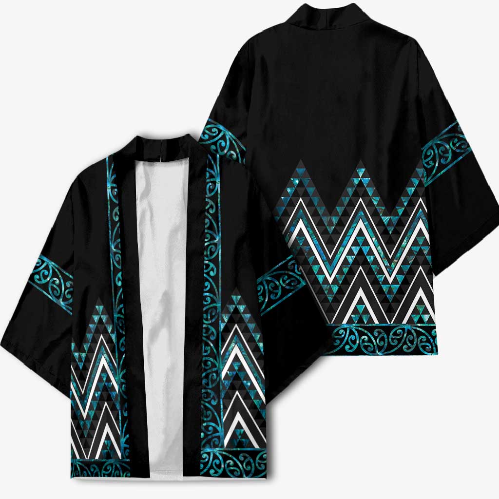 Paua Shell Aotearoa Mangopare Kowhaiwhai Niho Taniwha Kimono Maori New Zealand - Aussie Hoodie