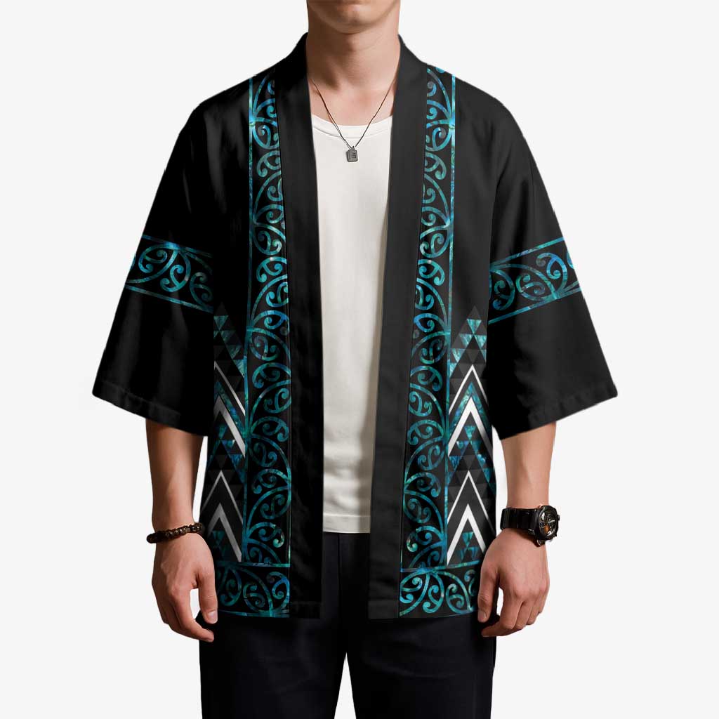 Paua Shell Aotearoa Mangopare Kowhaiwhai Niho Taniwha Kimono Maori New Zealand - Aussie Hoodie