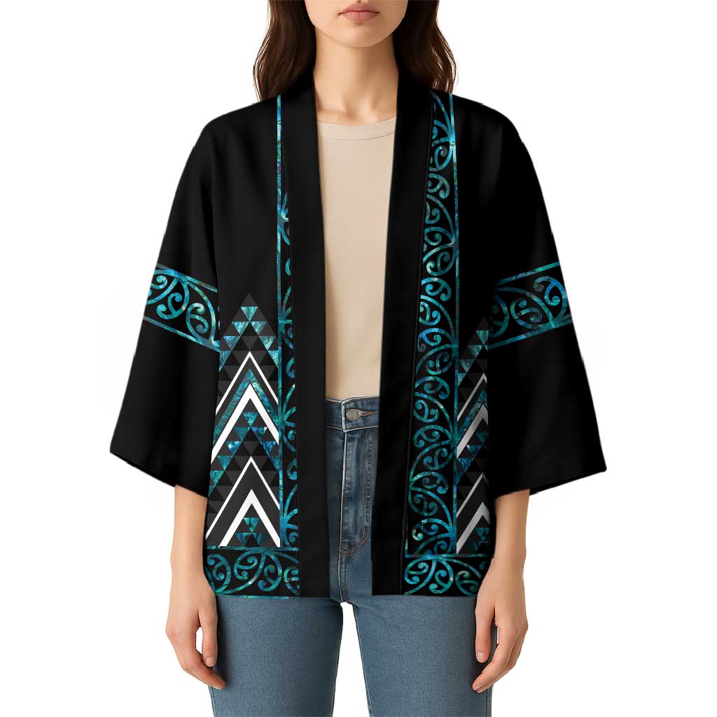 Paua Shell Aotearoa Mangopare Kowhaiwhai Niho Taniwha Kimono Maori New Zealand - Aussie Hoodie