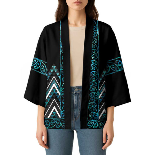 Paua Shell Aotearoa Mangopare Kowhaiwhai Niho Taniwha Kimono Maori New Zealand - Aussie Hoodie