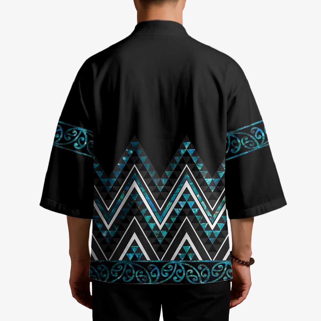 Paua Shell Aotearoa Mangopare Kowhaiwhai Niho Taniwha Kimono Maori New Zealand - Aussie Hoodie