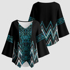Paua Shell Aotearoa Mangopare Kowhaiwhai Niho Taniwha Kimono Sleeve Blouse Maori New Zealand - Aussie Hoodie