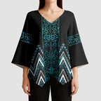 Paua Shell Aotearoa Mangopare Kowhaiwhai Niho Taniwha Kimono Sleeve Blouse Maori New Zealand - Aussie Hoodie