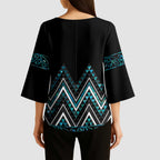 Paua Shell Aotearoa Mangopare Kowhaiwhai Niho Taniwha Kimono Sleeve Blouse Maori New Zealand - Aussie Hoodie