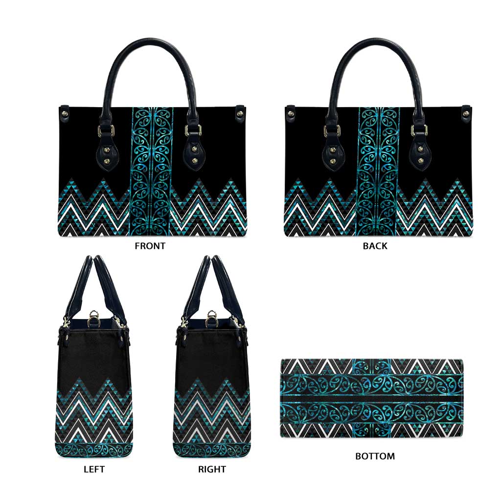 Paua Shell Aotearoa Mangopare Kowhaiwhai Niho Taniwha Leather Bag Maori New Zealand - Aussie Hoodie