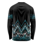 Paua Shell Aotearoa Mangopare Kowhaiwhai and Niho Taniwha Long Sleeve Shirt Maori New Zealand