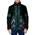 Paua Shell Aotearoa Mangopare Kowhaiwhai Niho Taniwha Padded Jacket Maori New Zealand - Aussie Hoodie