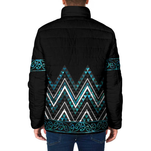 Paua Shell Aotearoa Mangopare Kowhaiwhai Niho Taniwha Padded Jacket Maori New Zealand - Aussie Hoodie