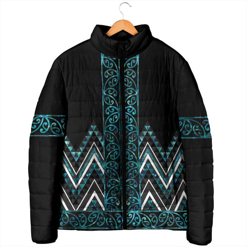 Paua Shell Aotearoa Mangopare Kowhaiwhai Niho Taniwha Padded Jacket Maori New Zealand - Aussie Hoodie