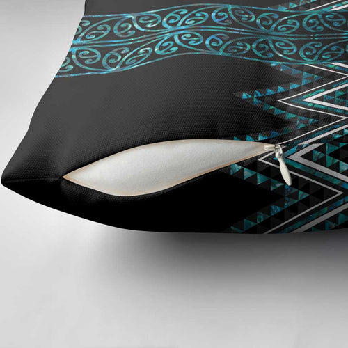 Paua Shell Aotearoa Mangopare Kowhaiwhai Niho Taniwha Pillow Cover Maori New Zealand - Aussie Hoodie