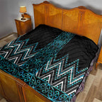 Paua Shell Aotearoa Mangopare Kowhaiwhai and Niho Taniwha Quilt Maori New Zealand