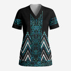 Paua Shell Aotearoa Mangopare Kowhaiwhai and Niho Taniwha Scrub Top Maori New Zealand - Aussie Hoodie