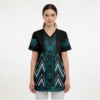 Paua Shell Aotearoa Mangopare Kowhaiwhai and Niho Taniwha Scrub Top Maori New Zealand - Aussie Hoodie