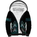 Paua Shell Aotearoa Mangopare Kowhaiwhai and Niho Taniwha Sherpa Hoodie Maori New Zealand