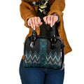 Paua Shell Aotearoa Mangopare Kowhaiwhai and Niho Taniwha Shoulder Handbag Maori New Zealand
