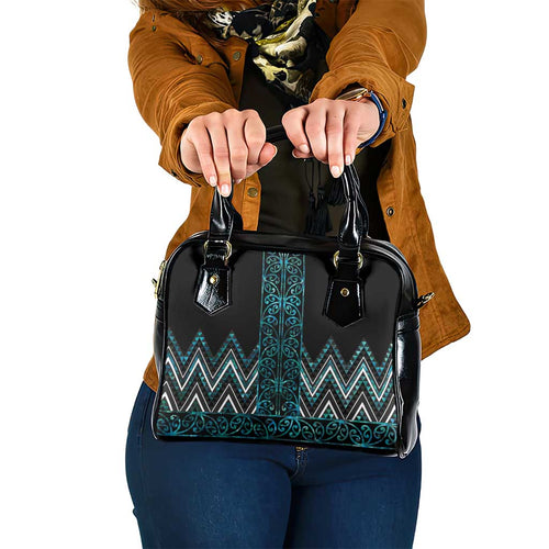Paua Shell Aotearoa Mangopare Kowhaiwhai and Niho Taniwha Shoulder Handbag Maori New Zealand