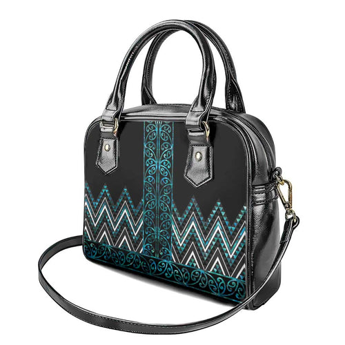 Paua Shell Aotearoa Mangopare Kowhaiwhai and Niho Taniwha Shoulder Handbag Maori New Zealand